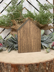 Reversible Chunky Wood House with Ornaments