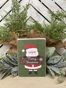 Mini wood block Santa